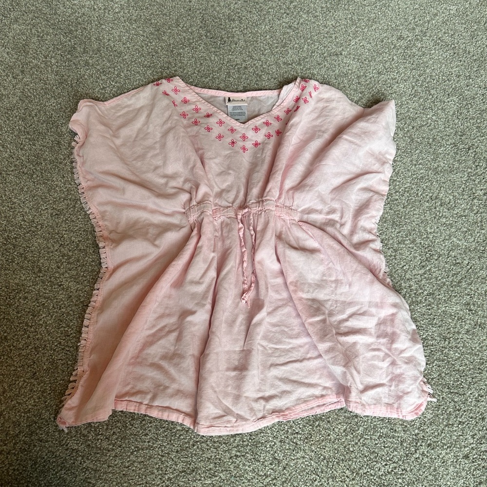 Girl Floatimini swim beach cover up. Pink 6-6X